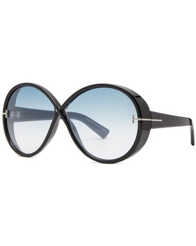 Tom Ford Edie2 Oversized Round-frame Sunglasses - Blue
