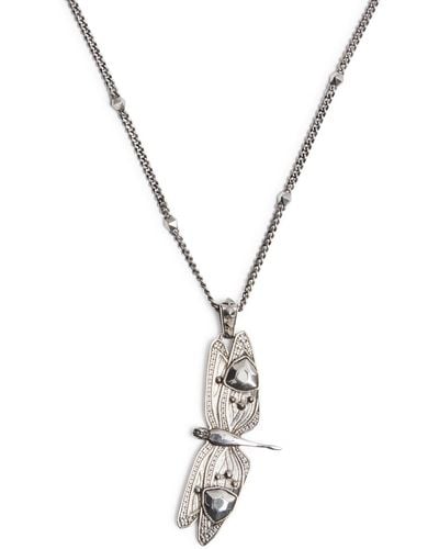 Alexander McQueen Dragonfly Pendant Necklace - Metallic