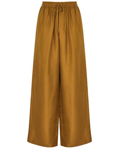Rohe Wide-Leg Silk-Satin Trousers - Natural