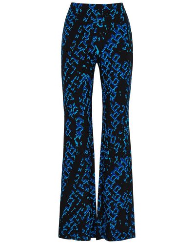 Diane von Furstenberg Brooklyn Printed Stretch-jersey Trousers - Blue