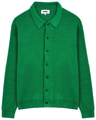 YMC Rat Pack Cotton-blend Cardigan - Green