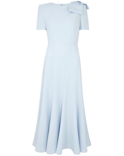 Roland Mouret Bow-Embellished Midi Dress - Blue