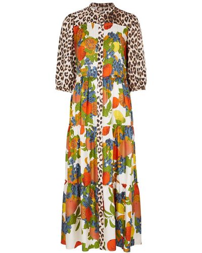La Prestic Ouiston Flore Printed Silk-twill Maxi Dress - Multicolour