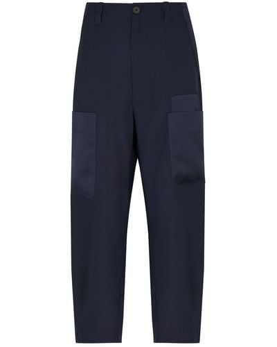 High Figure Out Cropped Tapered Trousers - Blue