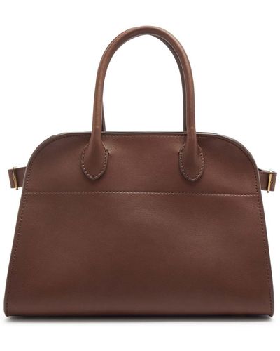 The Row Soft Margaux 10 Leather Top Handle Bag - Brown