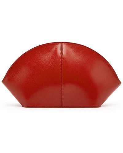 The Row Mel Leather Clutch - Red