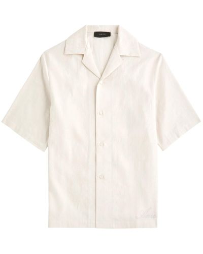 Amiri Bandana-Jacquard Linen-Blend Shirt - White