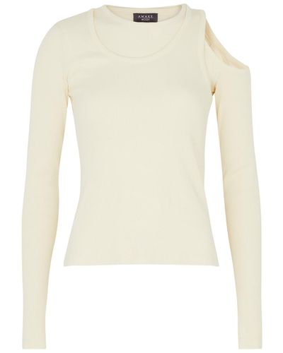 A.W.A.K.E. MODE A. W.a. K.e Mode Asymmetric Layered Stretch-cotton Top - Natural