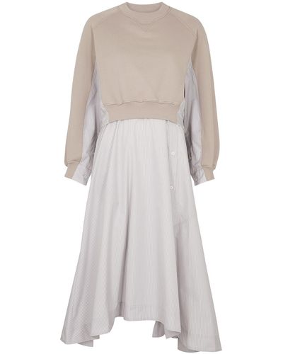 3.1 Phillip Lim Layered Cotton Sweatshirt Dress - White
