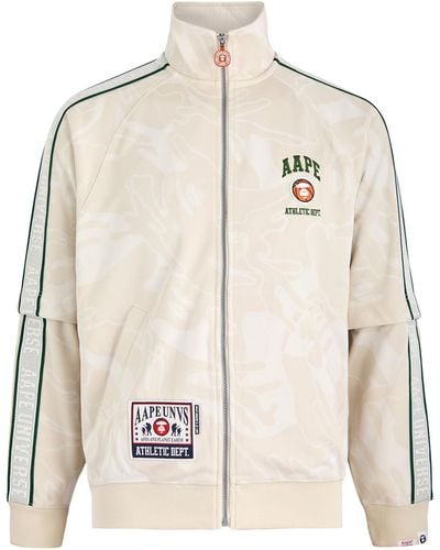 Aape Logo Camouflage-Jacquard Jersey Track Jacket - Natural