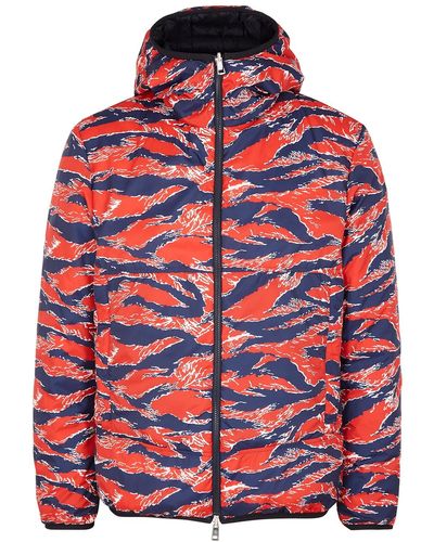 Moncler Bressay Printed Padded Reversible Shell Jacket, , Navy - Red