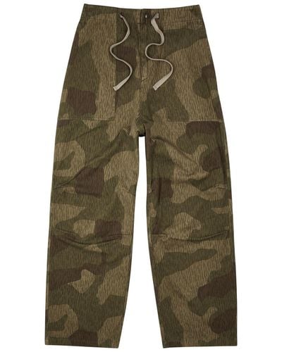 Moncler Genius 8 Moncler Palm Angels Camouflage Cotton Trousers - Green