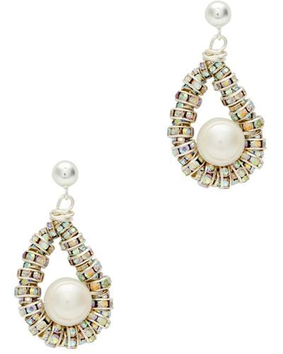 PEARL OCTOPUSS.Y Pearl Octopuss. Y Tiny Oyster Embellished Drop Earrings - White