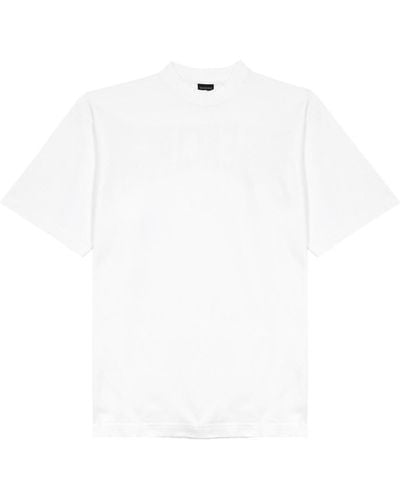 Balenciaga Hand-Drawn Logo Cotton T-Shirt - White