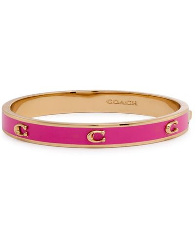 COACH Enameled Logo Bracelet - Pink