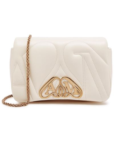 Alexander McQueen The Seal Mini Leather Cross-body Bag - Natural
