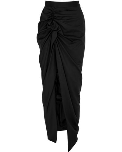 Vivienne Westwood Long Side Panther Wool Maxi Skirt - Black