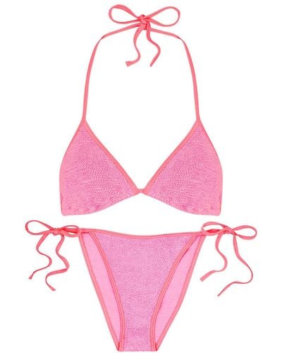 Hunza G Gina Seersucker Bikini - Pink