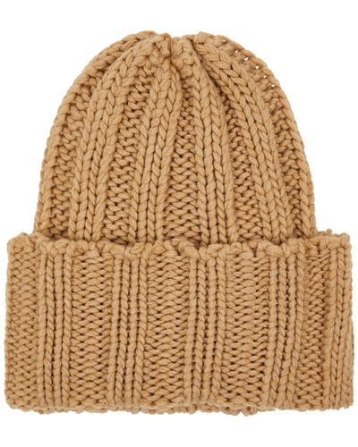 Inverni Chunky-knit Ribbed Cashmere Beanie - Natural