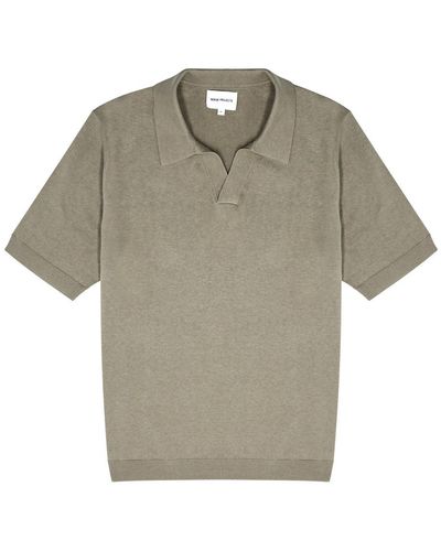 Norse Projects Leif Linen-Blend Polo Shirt - Gray