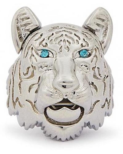 Tateossian Water Tiger Crystal-embellished Brooch - White