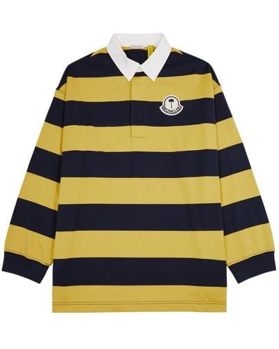Moncler Genius 8 Moncler Palm Angels Striped Cotton Polo Shirt - Yellow