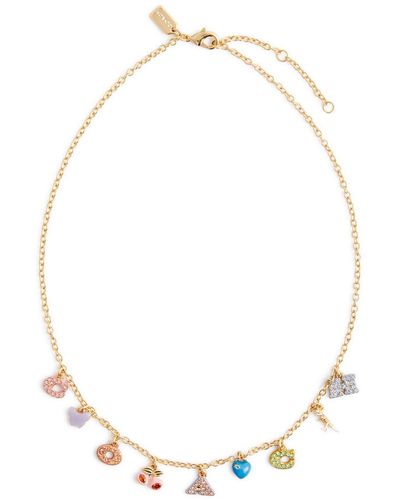 COACH Embellished Charm Necklace - White