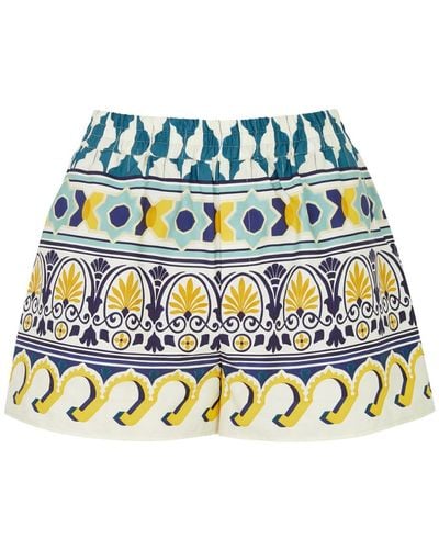 La DoubleJ Printed Cotton Shorts - Multicolour