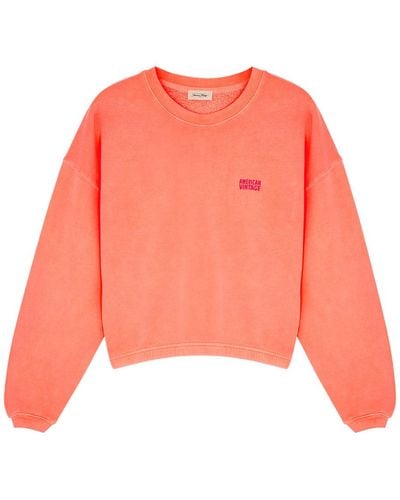 American Vintage Izubird Logo Stretch-cotton Sweatshirt - Pink