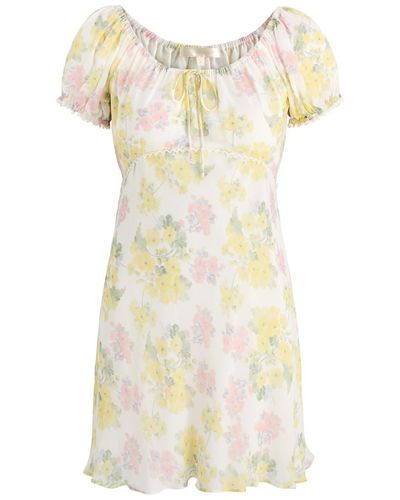 Sweet Romance Chiffon Charming Floral Mini Dress