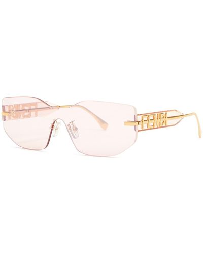 Fendi Graphy Rimless Shield Sunglasses - Pink