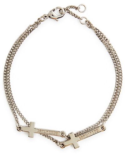 DSquared² Double Cross Bracelet - Metallic