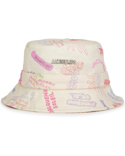 Jacquemus Le Bob Gadjo Logo-Print Cotton Bucket Hat, Bucket Hat - Natural