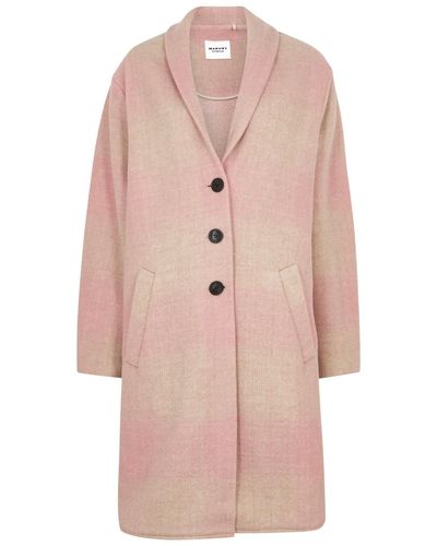 Isabel Marant Gabriel Brushed Woven Coat - Pink