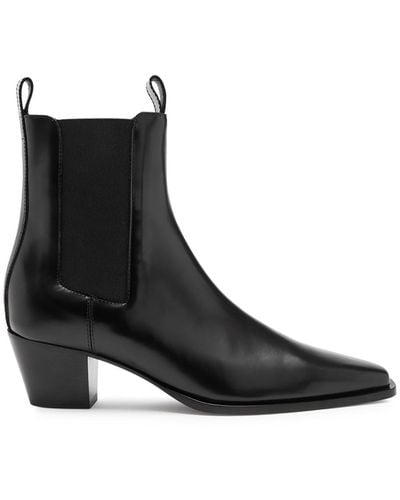 Totême Totême The City 50 Leather Ankle Boots - Black