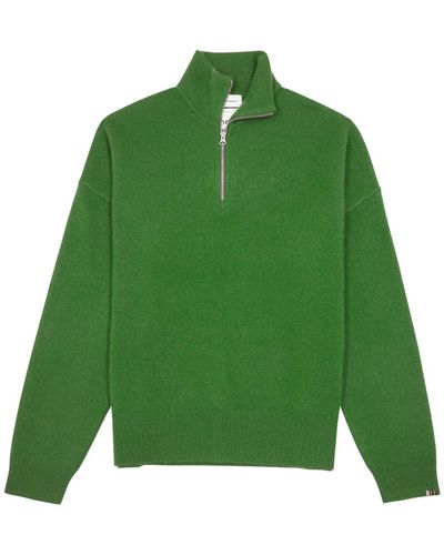 Extreme Cashmere N°235 Hike Half-zip Cashmere-blend Jumper - Green