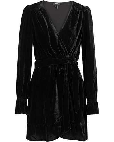 PAIGE Ysabel Velvet Mini Dress - Black