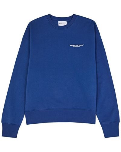 MKI Miyuki-Zoku Logo-print Jersey Sweatshirt - Blue