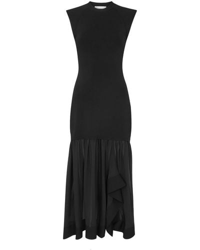 3.1 Phillip Lim Panelled Ribbed-Knit Midi Dress - Black
