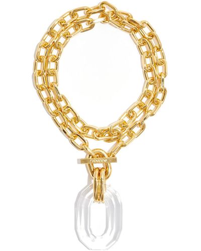 Rabanne Double Chain Xl Link -plated Necklace - Metallic
