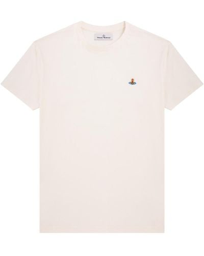 Vivienne Westwood Orb-Embroidered Stretch-Cotton T-Shirt - White