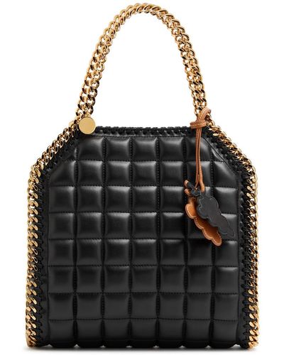 Stella McCartney Falabella Mini Quilted Faux Leather Tote - Black
