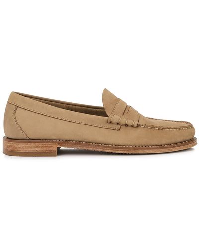 G.H. Bass & Co. Weejuns Heritage Camel Nubuck Loafers - Brown