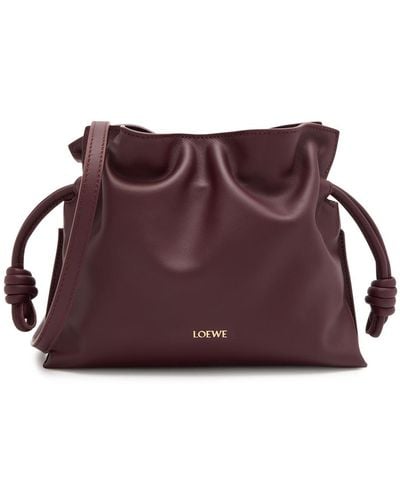 Loewe Flamenco Leather Clutch - Purple