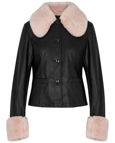 Jakke Brittany Faux Leather Jacket - Black