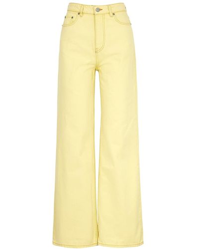 Ganni Magny Yellow Wide-leg Jeans