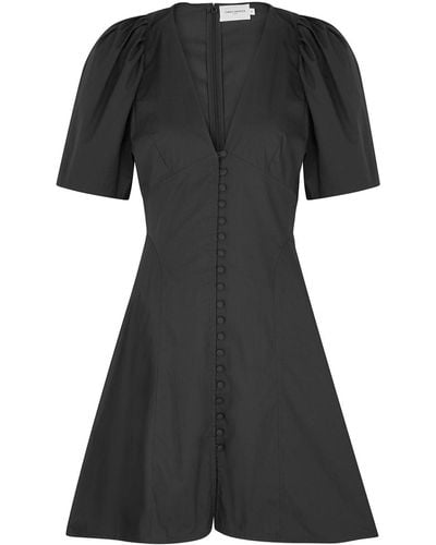 Three Graces London Rosanna Cotton-poplin Mini Dress - Black