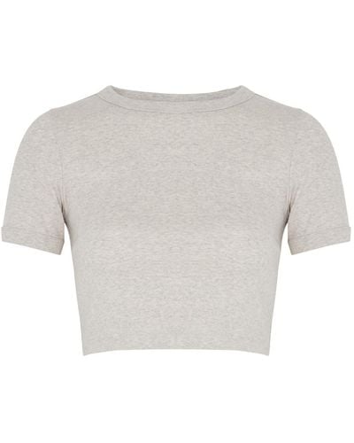 Flore Flore Car Cropped Cotton T-Shirt - Gray