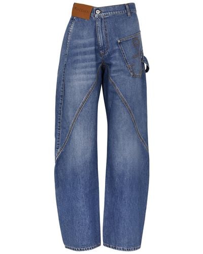 JW Anderson Twisted Wide-leg Jeans - Blue