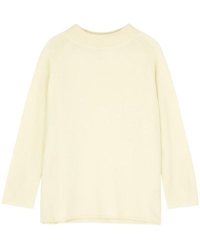 Eileen Fisher Cream Cashmere And Wool-blend Jumper - Natural
